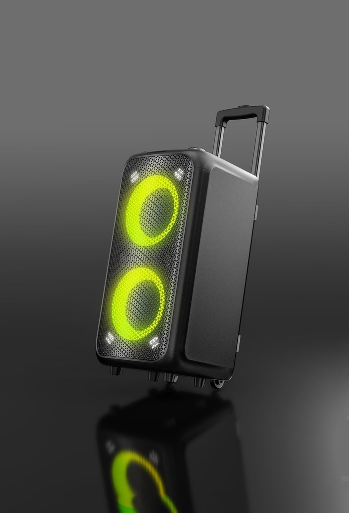 F&amp;D PA200 Wireless Bluetooth Party Speaker, 160W Dynamic Light Show Upto 12Hrs Playtime, Built-in Powerbank Guitar &amp; Mic