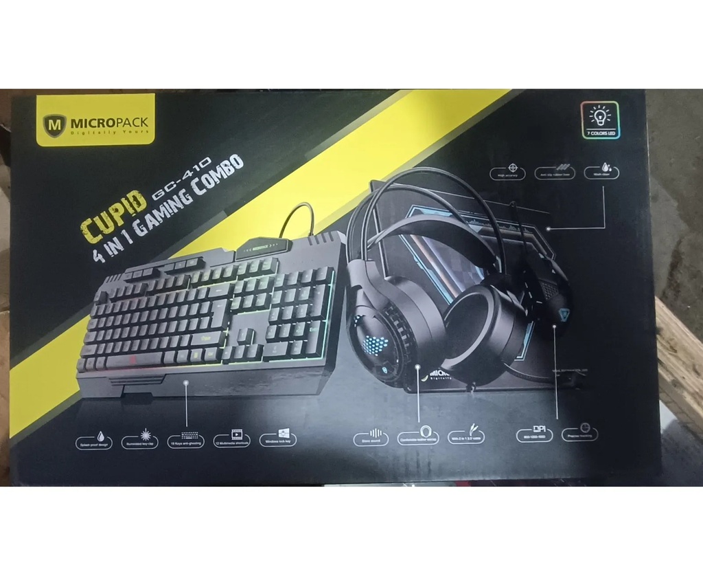 Micropack CUPID GC-410 4 in 1 Backlit Gaming Keyboard Combo