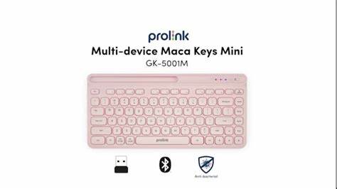Prolink Wireless Bluetooth + 2.4GHz Multi-Device Mini Keyboard Anti-Bacterial For Android / IOS Tablets / Smartphones / Smart TV GK-5001M