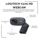 Logitech C270 HD Webcam, 720p Video With Noise Reducing Mic