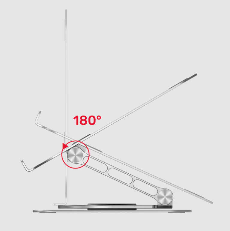 Adjustable Laptop Stand with 360° Rotating Base
