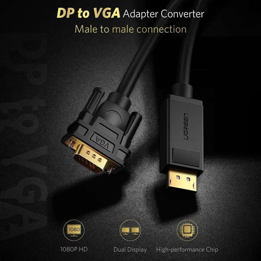 UGREEN DP Male to VGA Male Cable 1.5m Black | 10247