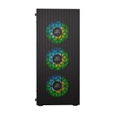 Ant Esports ICE-110 Mid Tower/Casing E-ATX, ATX, M-ATX, M-ITX Black Cabinet with 4*120MM STATIC ARGB Fans