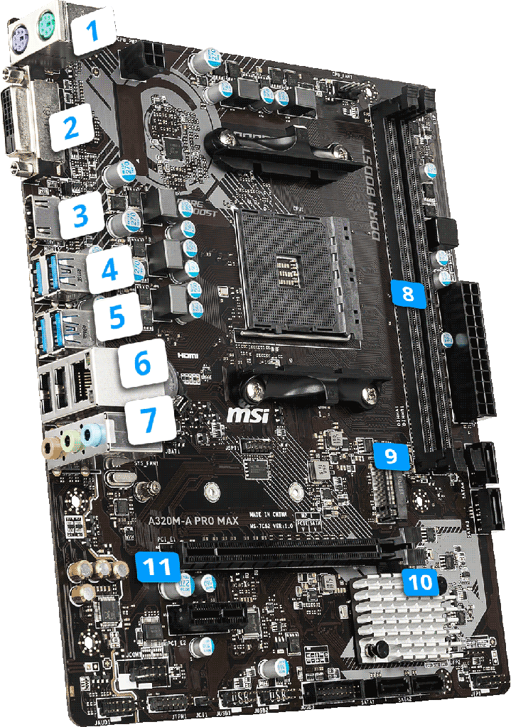 MSI A320M A Pro Motherboard