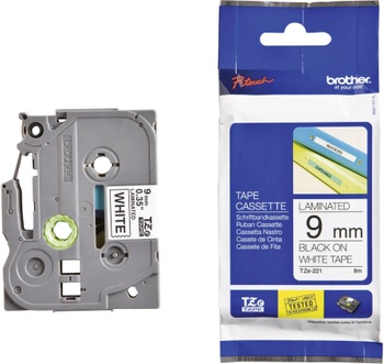 Brother 9mm Black on White Tape Cartridge (TZe-221)