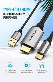 Vention Type C to HDMI cable with USB Power Supply(CGTBF)