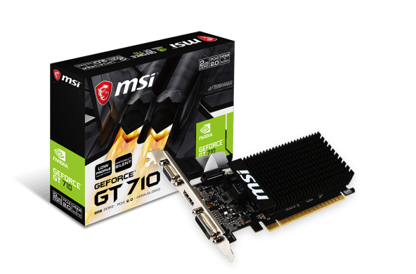 MSI Gaming GeForce GT 710 2GB GDRR3 64-bit HDCP Support DirectX 12 OpenGL 4.5 Single Fan Low Profile Graphics Card (GT 710 2GD3H LP)