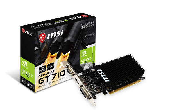 MSI Gaming GeForce GT 710 2GB GDRR3 PCI-E 2.0 Graphics Card (GT 710 2GD3H LP)