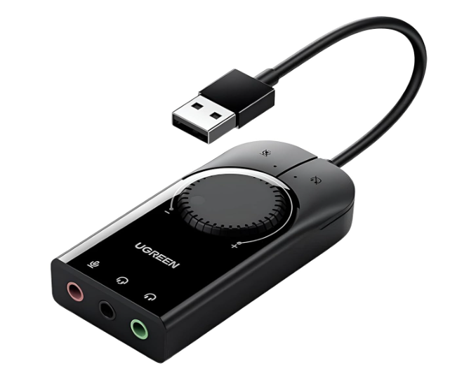 Ugreen USB Audio Adapter External Stereo Sound Card 3.5mm Headphone Mic (40964)