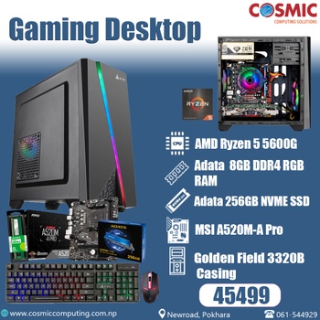 Best Budget Gaming Desktop / AMD Ryzen 5 5600G / 8GB RAM / 256GB / RGB Mouse & KeyBoard (copy)