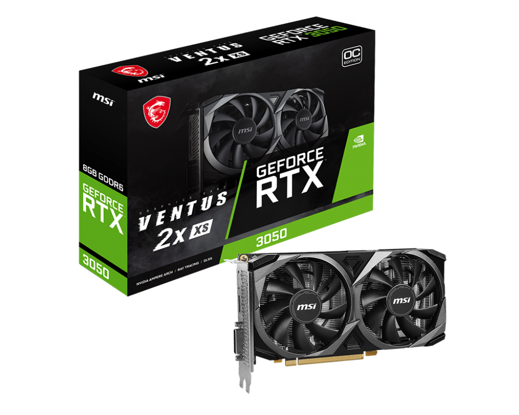 MSI GeForce RTX 3050 VENTUS 2X XS 8G OC Graphics Card (8GB GDDR6 | 128-bits | Dual FAN | Support 4K@120Hz | HDMI &amp; DisplayPort)