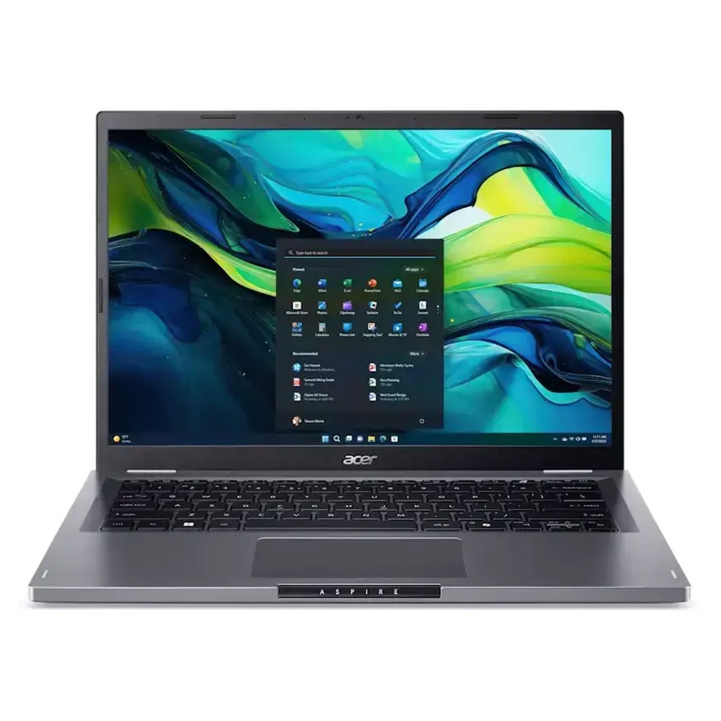 Acer Aspire 14 Intel Core 5 Processor 120U | Intel Graphics | 8GB LDDR5 Memory | 512GB PCle NVMe SSD | 14" WUXGA IPS SlimBezel LCD | Windows 11 Home O/S | 50Wh Li-ion Battery (A14-51M-50H0) Laptop