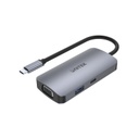Unitek uHUB P5 Trio 5-in-1USB-C Hub USB -C MST Hub to 2-Port HDMI, VGA USB-A Gbps and PD 100W (D1051A)