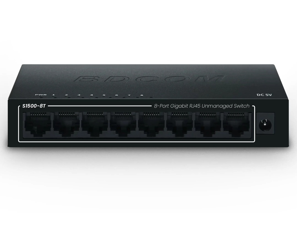 BDCOM S1500-8T | 8 -PORT GIGABIT RJ45 UNMANAGED SWITCH