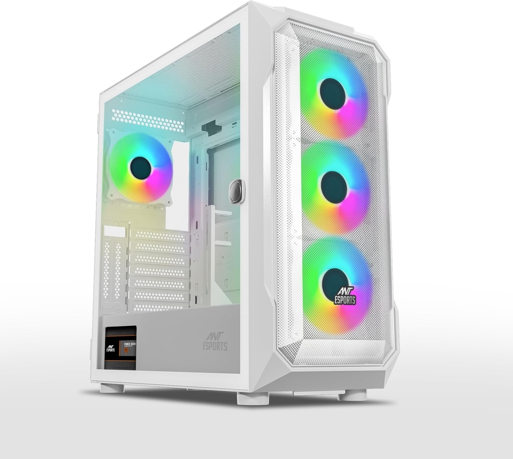 Ant Esports ICE-410TG Mid Tower Gaming Cabinet - White