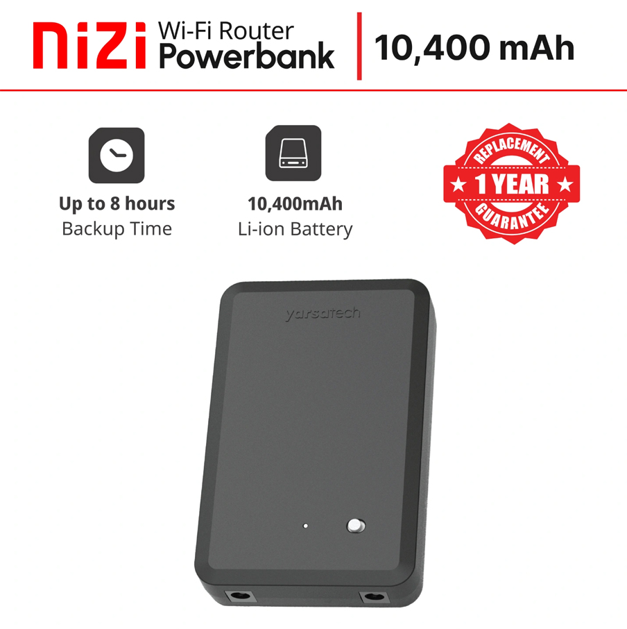 Nizi Router Backup 12V / 10,400 mAh Universal Powerbank