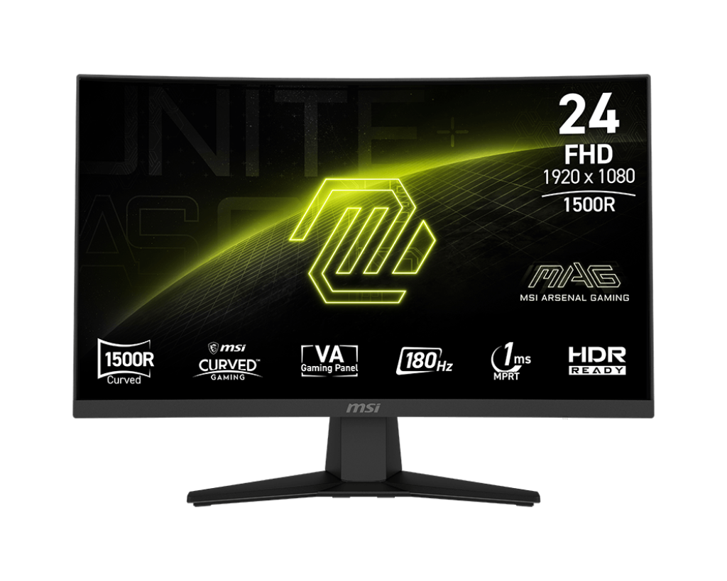 MAG 244C | 24" FHD (1920x1080) VA Panel 1500R Curved Gaming Monitor | 180Hz | 1ms (MPRT) | AI Vision | Less Blue Light