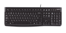 Logitech K120 Wired Keyboard for Windows, Plug and Play, Full-Size, Spill-Resistant, Curved Space Bar, Compatible with PC, Laptop - Black