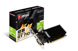 MSI Gaming GeForce GT 710 2GB GDRR3 64-bit HDCP Support DirectX 12 OpenGL 4.5 Single Fan Low Profile Graphics Card (GT 710 2GD3H LP)