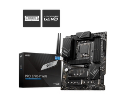 MSI PRO Z790-P WiFi Motherboard, ATX - Supports Intel 12th &amp; 13th Gen Core Processors, LGA 1700-55A DrMOS, DDR5 Memory Boost 7000+MHz/OC, PCIe 5.0 &amp; 4.0 x16, 4 x M.2 Gen4, Wi-Fi 6E, 2.5G LAN