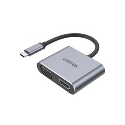 UniTek uHUB Q4+ Lite / USB-C to 4K HDMI &amp; Full HD VGA MST For Multiple Extended Desktops (D1049A)