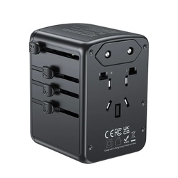 UniTek 35W Universal Travel Adapter with 2 USB-C PD &amp; 3 USB- A Charging Ports ( P1121ABK01)