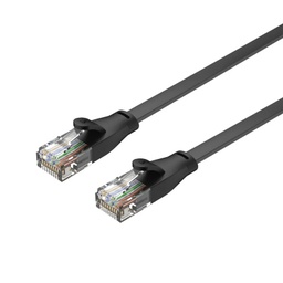 UNITEK CAT6 UTP FLAT CABLE 1M RJ45 (8P8C) M TO M BLACK CABLE (C1809GBK)