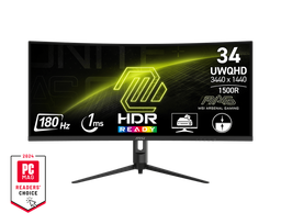MSI MAG 342CQR E2 | 34" UWQHD (3440x1440) Curved VA Gaming Monitor | 180Hz | 1ms | FreeSync Premium